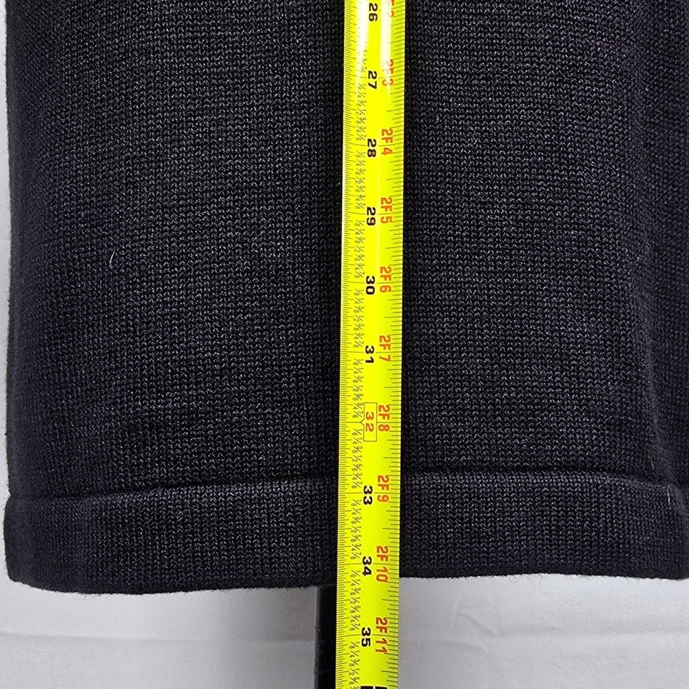 Storybook Knits Black Beaded Floral Cardigan Sweater Coat Faux Fur Trim Medium - Picture 11 of 16